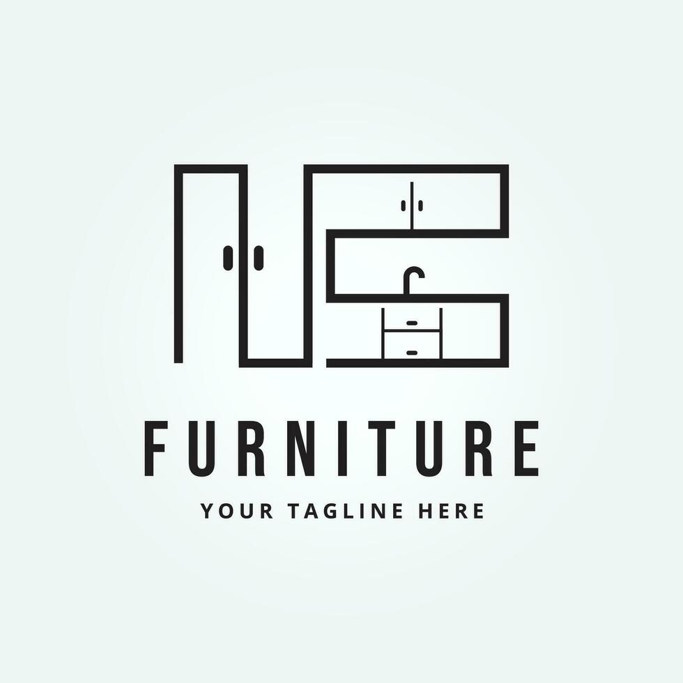 furniture logo icon design vector illustration template