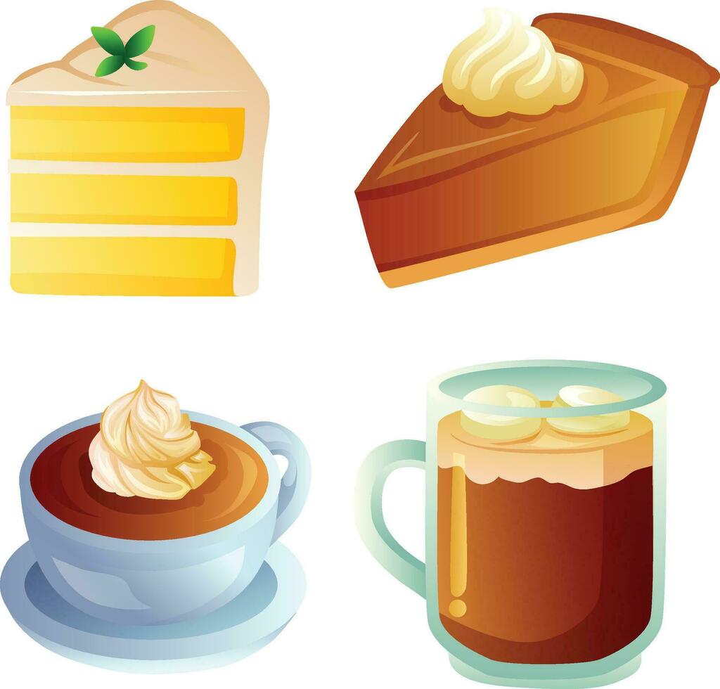 various dessert icon vector