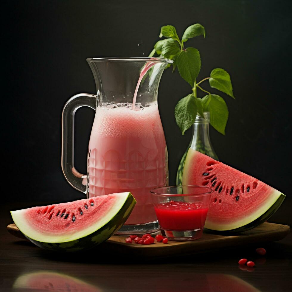 water melon Glass milky photo