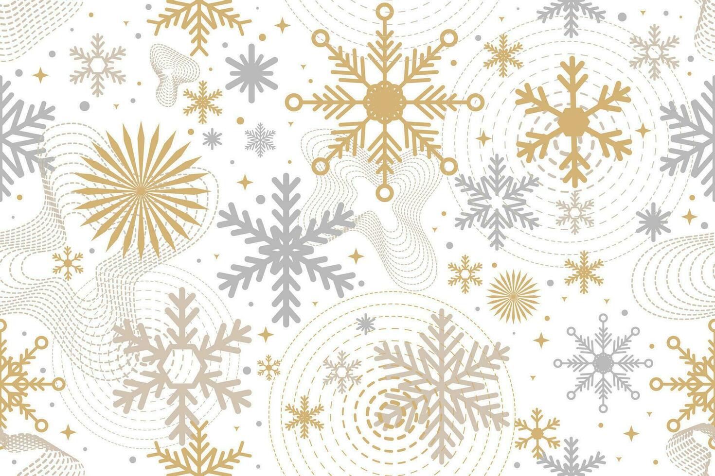Christmas seamless pattern with Snowflakes geometric motifs vector