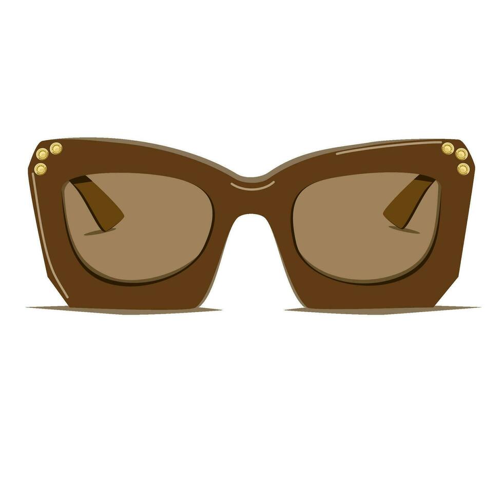 Sunglasses with jewelry in flat technique. Vector illustration