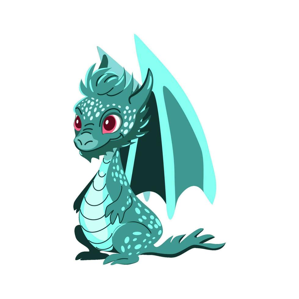 Dragon is a symbol of 2024 new year. Character design in cartoon style vector