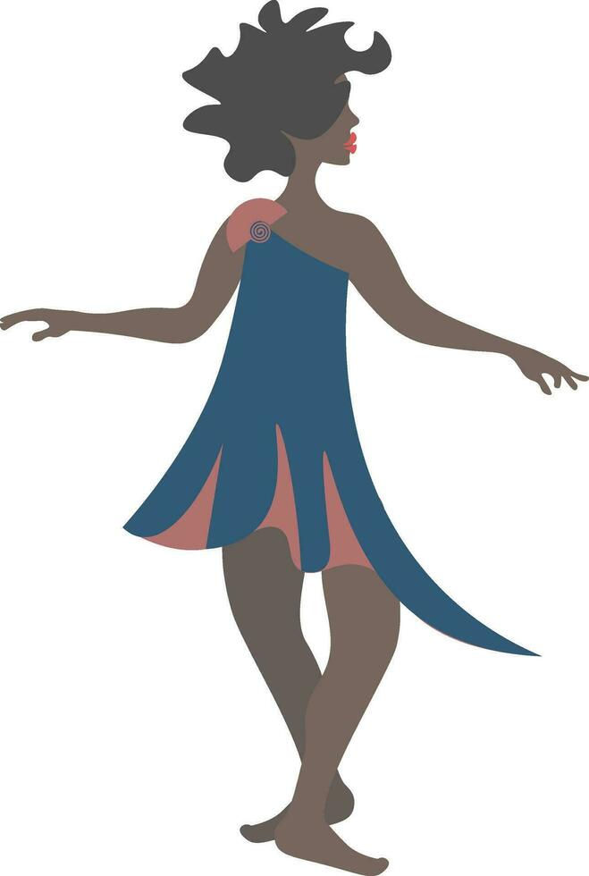Ethnic Lady Dancer, vector or color illustration.