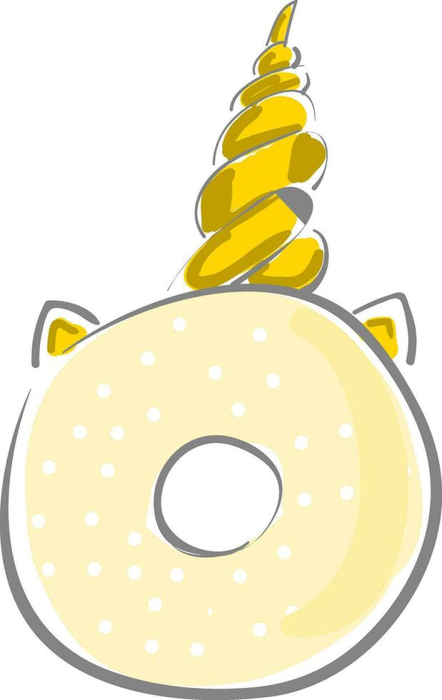 Unicorn Donut, vector or color illustration.