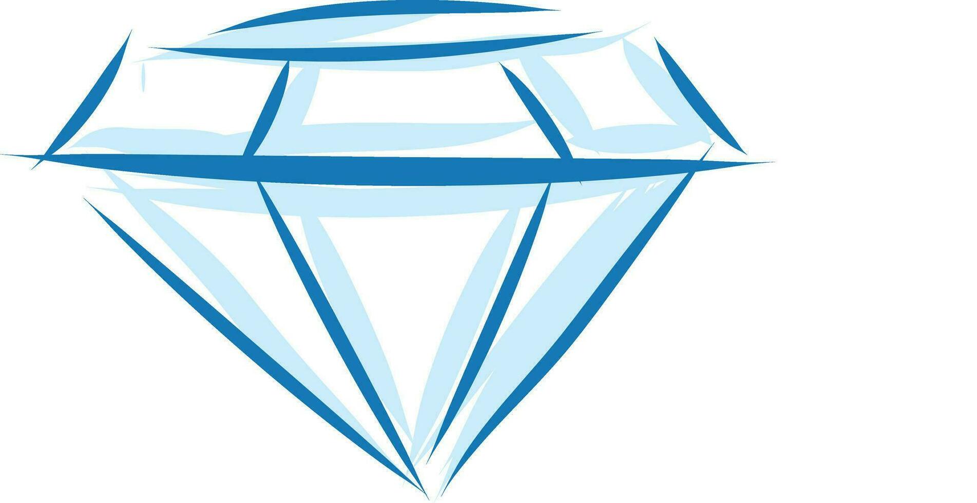 Blue diamond 3D, vector or color illustration.