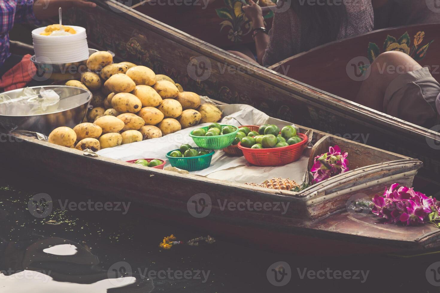 traditional floating market in Bangkok, Thailand photo