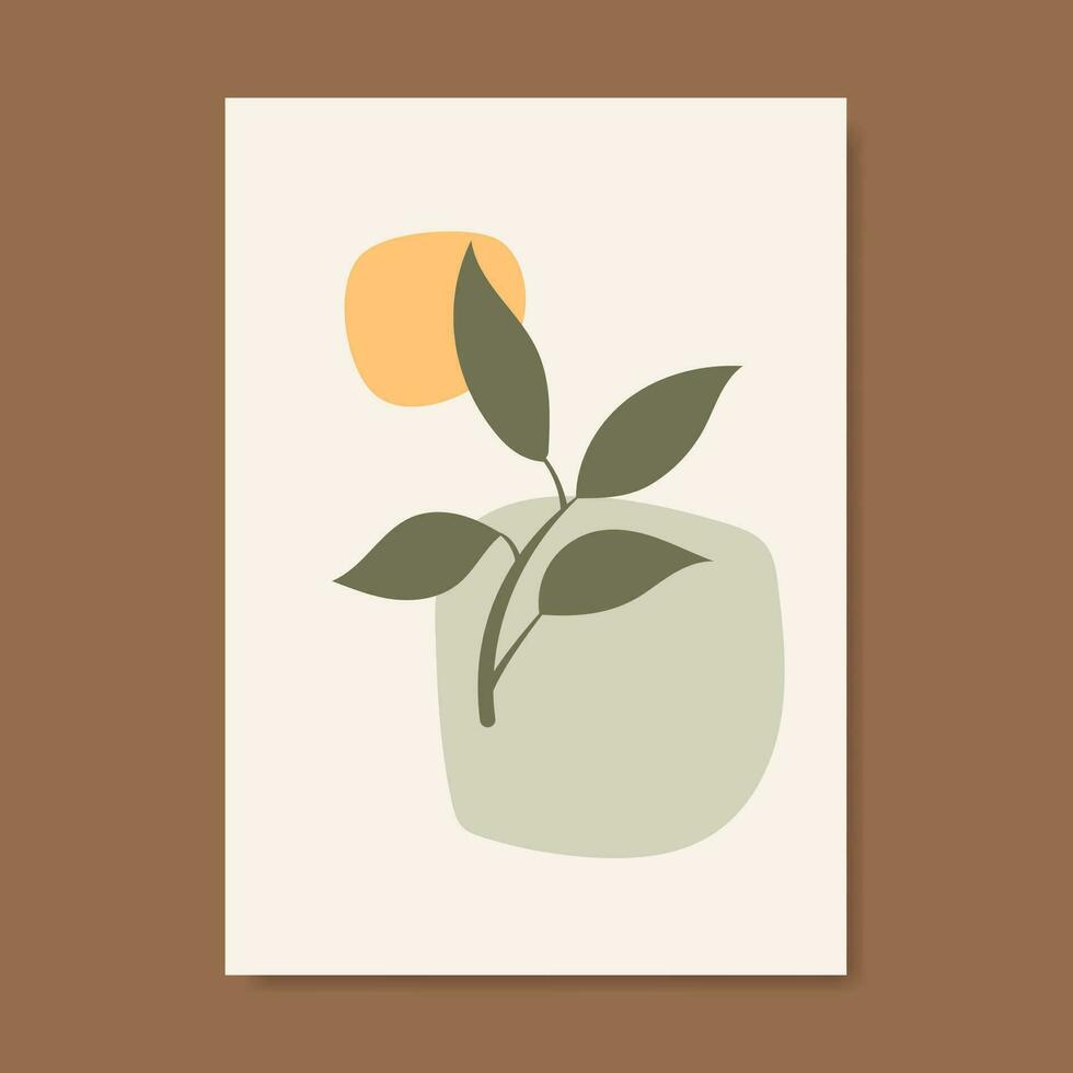 Posters background with abstract concepts and pastel colors. Plant leaves, Great design for social media, postcards, prints. Vector illustration.