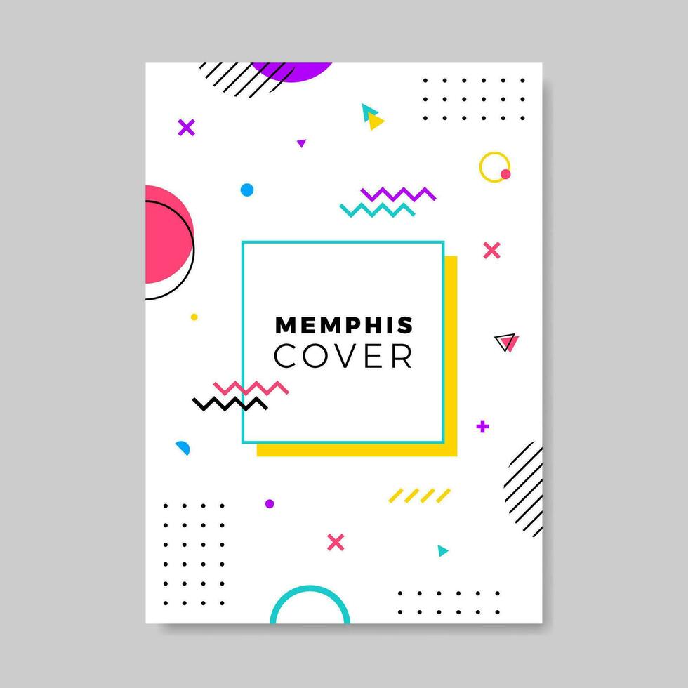 Cover design with memphis style. Vector illustration.