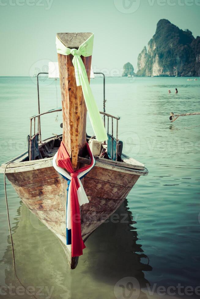 Traditional Thai longtail boat photo