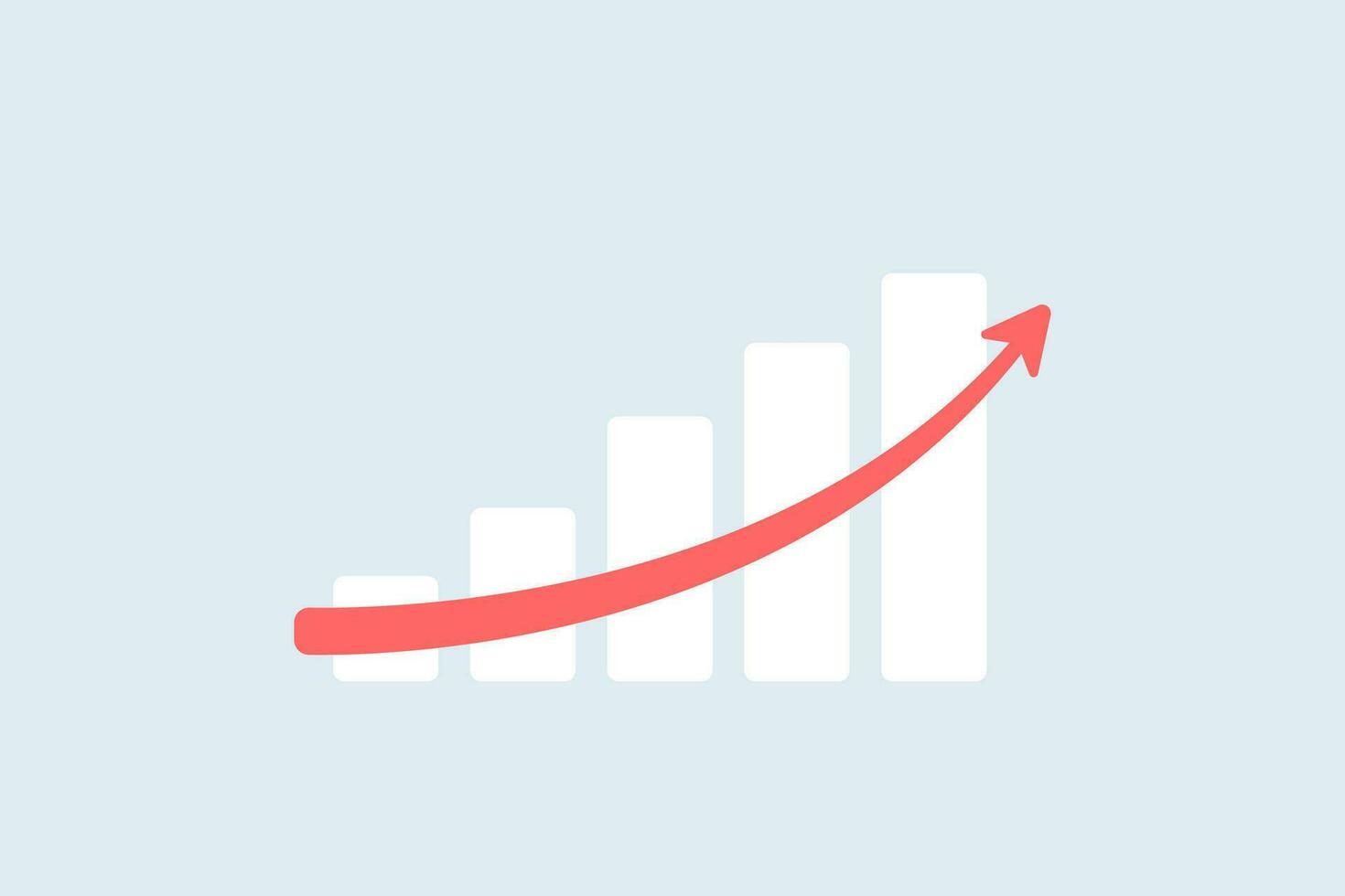 Growth graph of investment, wealth, income and finance business. Vector illustration