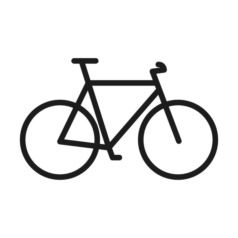 bicicleta icono con línea y negro color vector