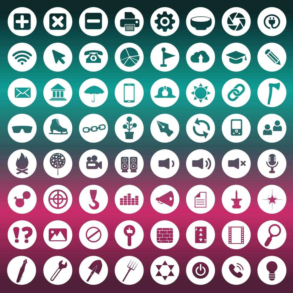 Icon set for websites and mobile applications. Flat vector illustration