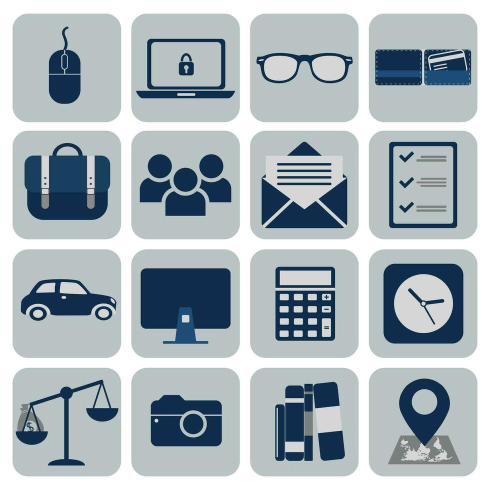 Business and technology icon set. Flat vector illustration
