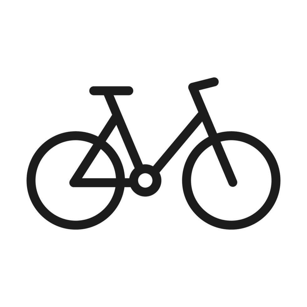 Bike icon with line and black color vector