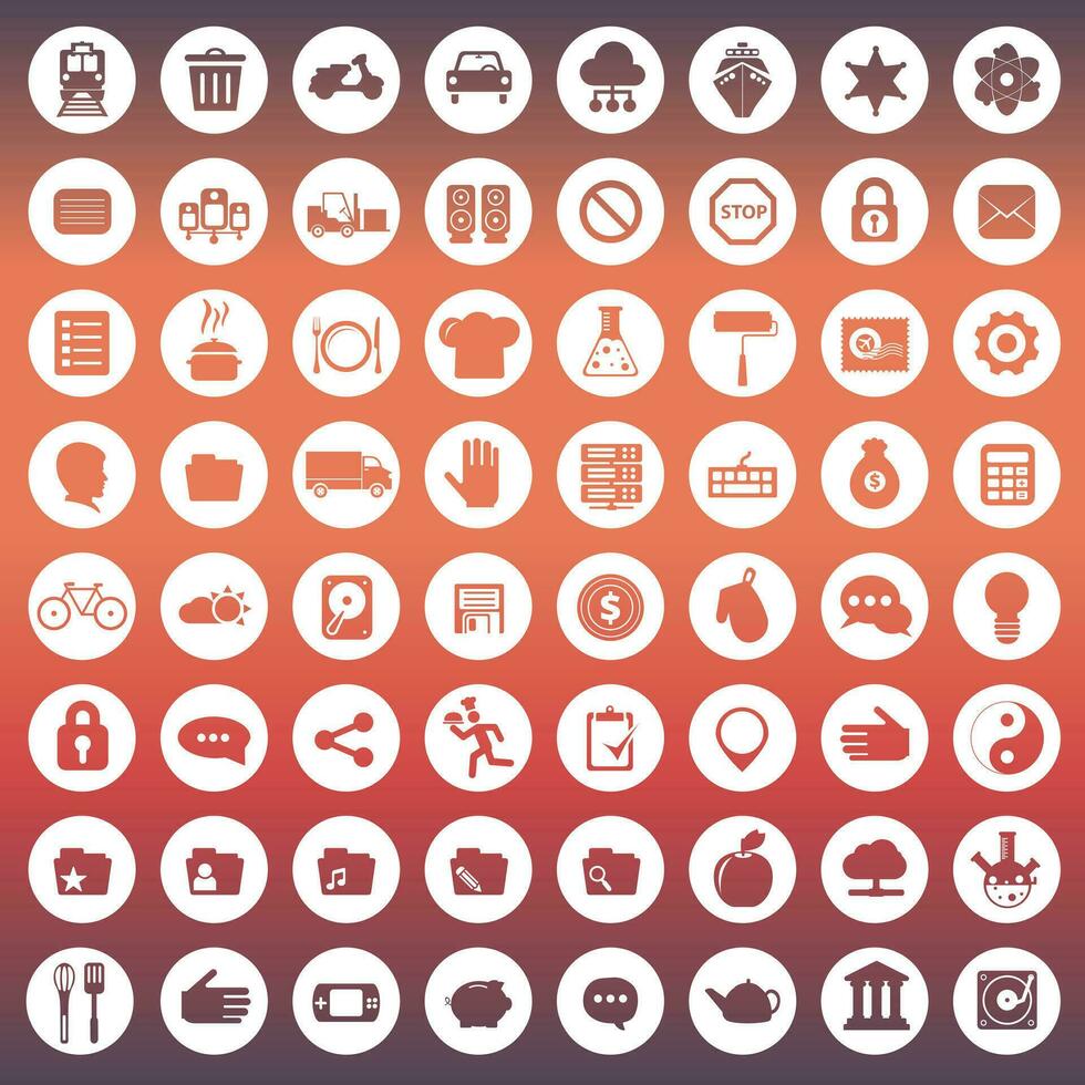 Icon set for mobile applications and websites. Flat vector illustration