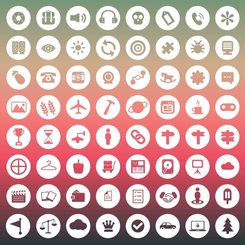 universal icono conjunto para sitios web y móvil aplicaciones plano vector ilustración