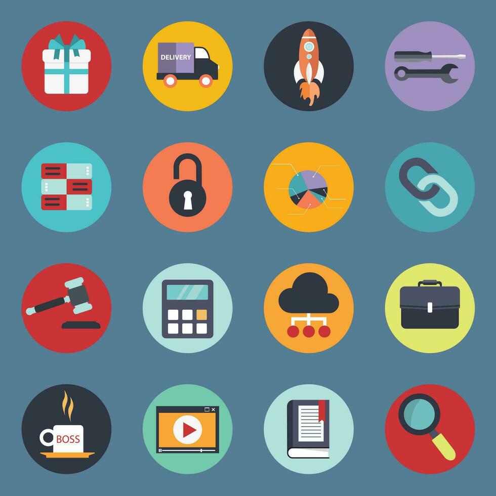 Universal icon set for websites and mobile applications. Flat vector illustration