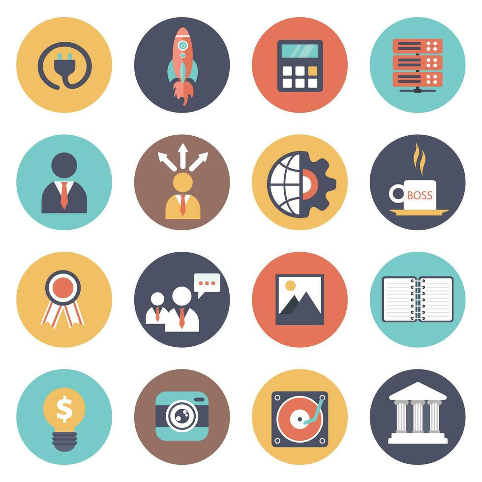 Universal icon set for websites and mobile applications. Flat vector illustration