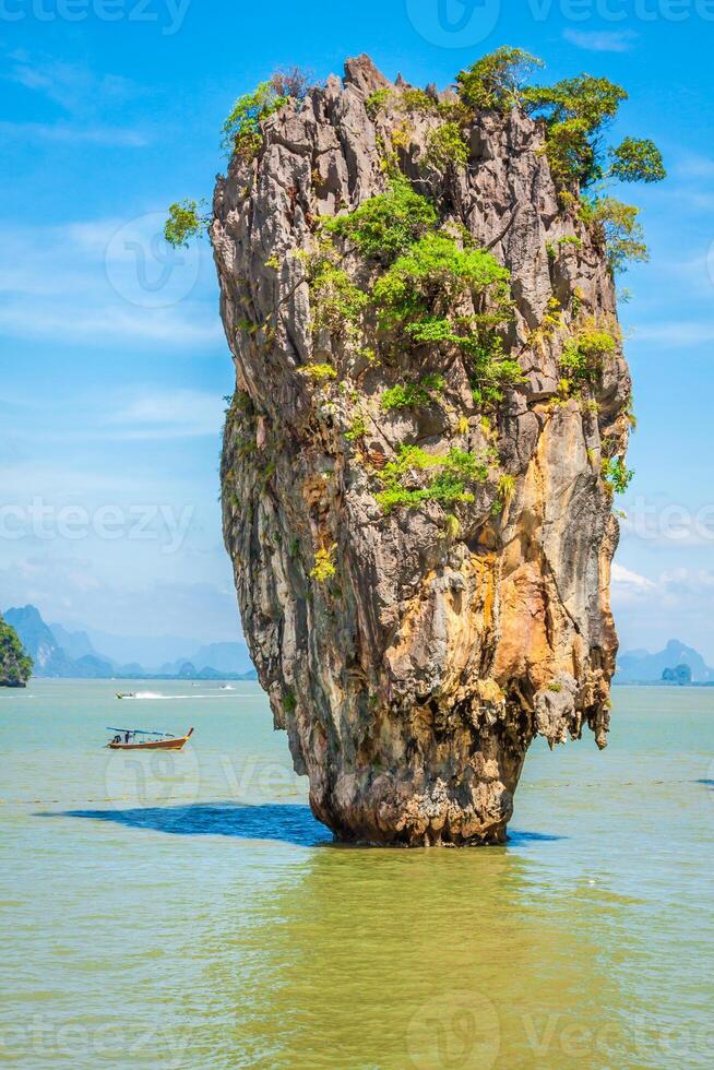 Ko Tapu rock on James Bond Island, Phang Nga Bay in Thailand photo