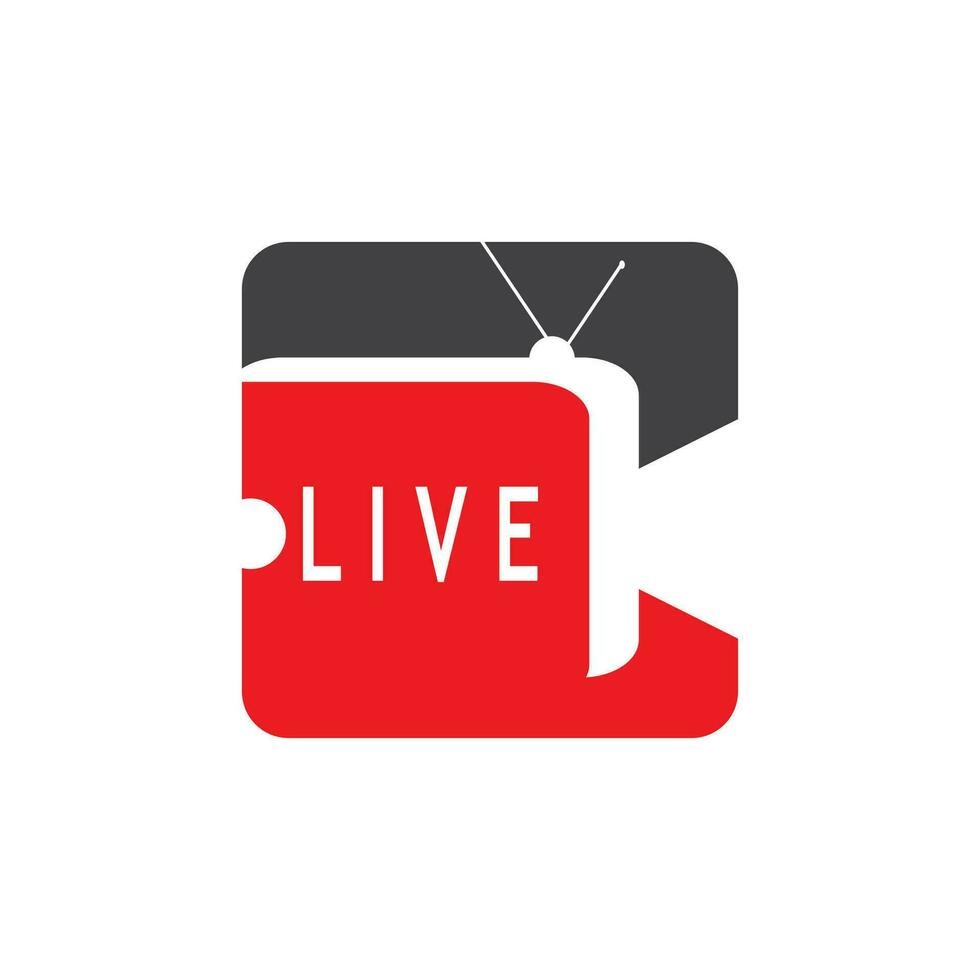 Live TV streaming logo vector template illustration