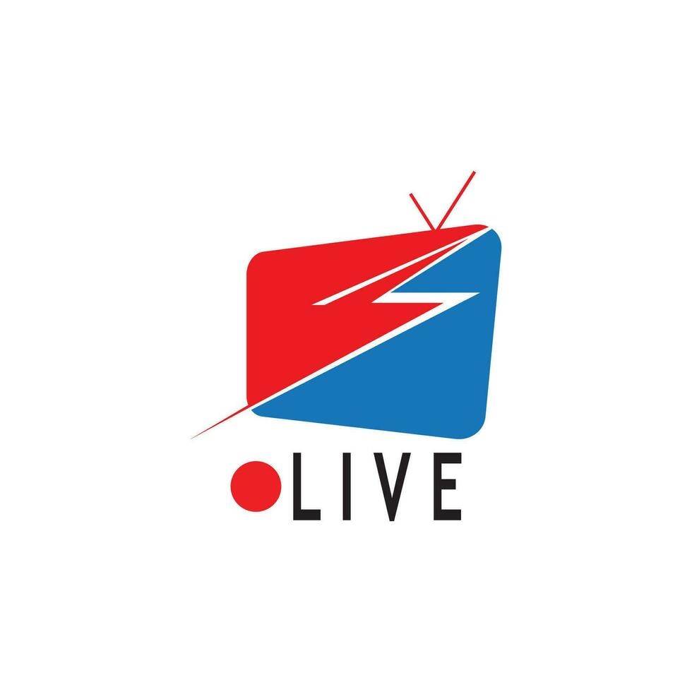 En Vivo televisión transmisión logo vector modelo ilustración