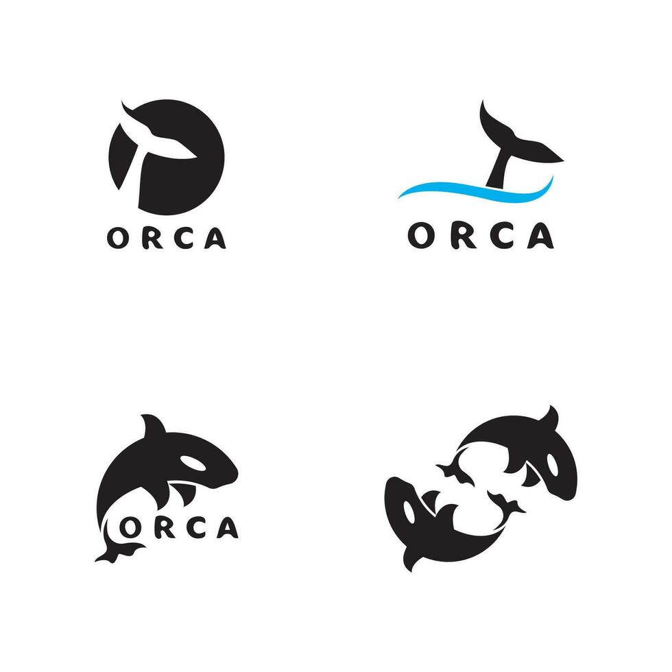Orca icon and symbol vector template illustration