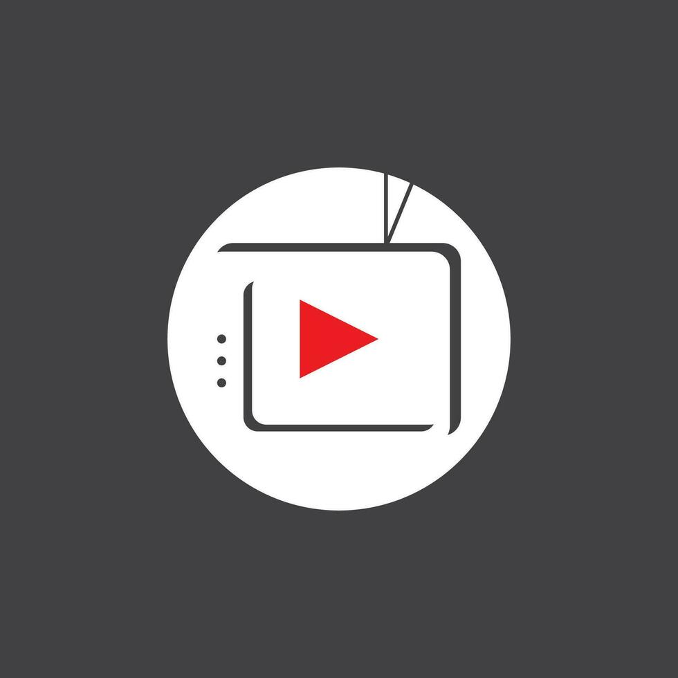 Live TV streaming logo vector template illustration
