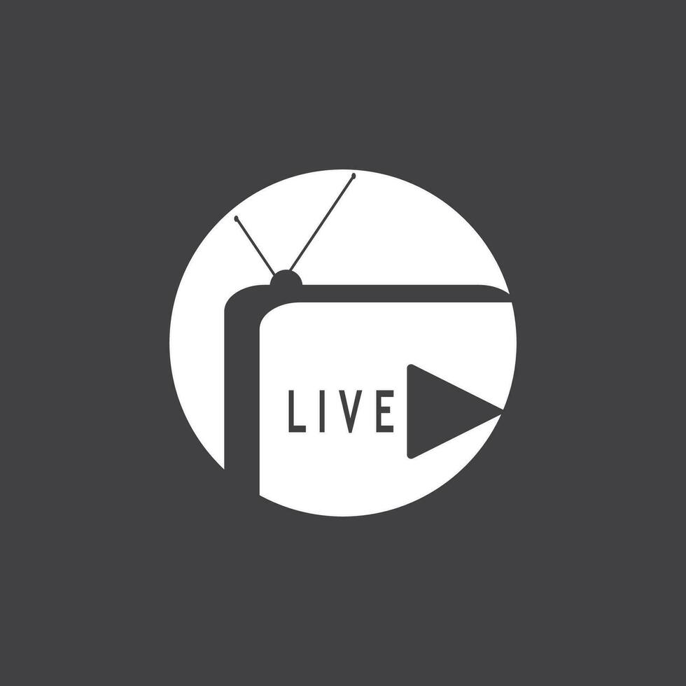 Live TV streaming logo vector template illustration