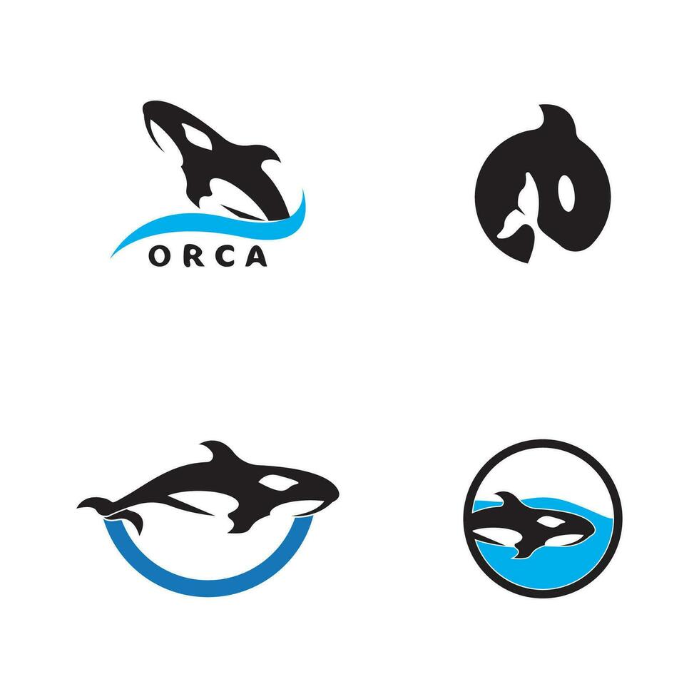 Orca icon and symbol vector template illustration