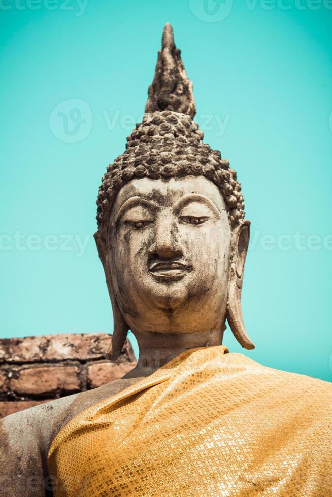 Buda estatua retrato wat yai chai Mongkhon ayutthaya Bangkok Tailandia foto