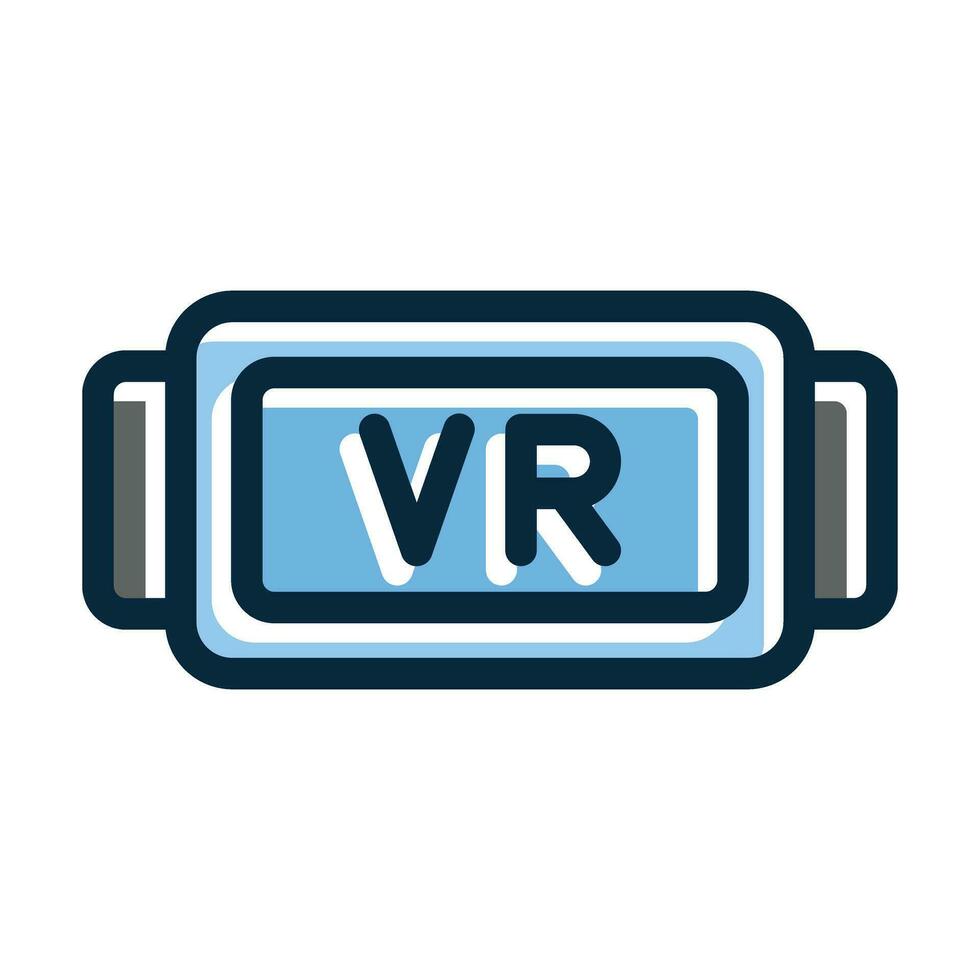 Vr Glasses Vector Thick Line Filled Dark Colors