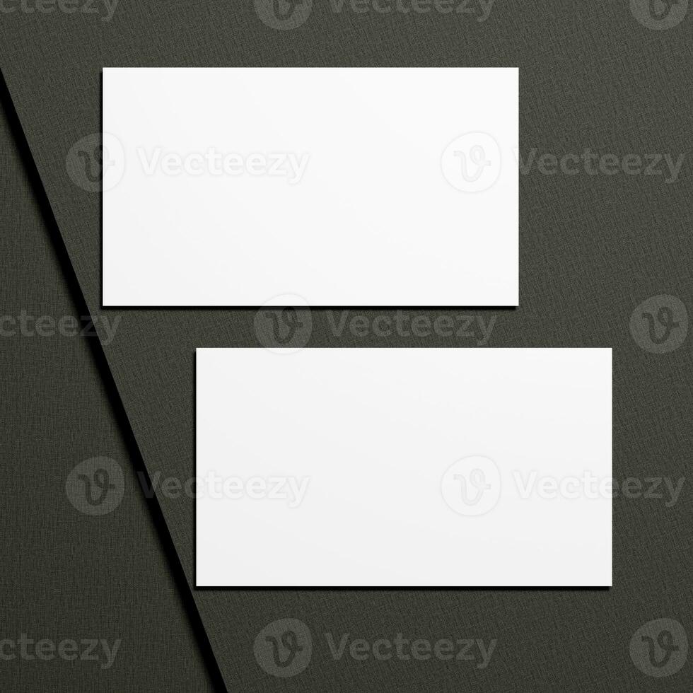 Business card on black background photo