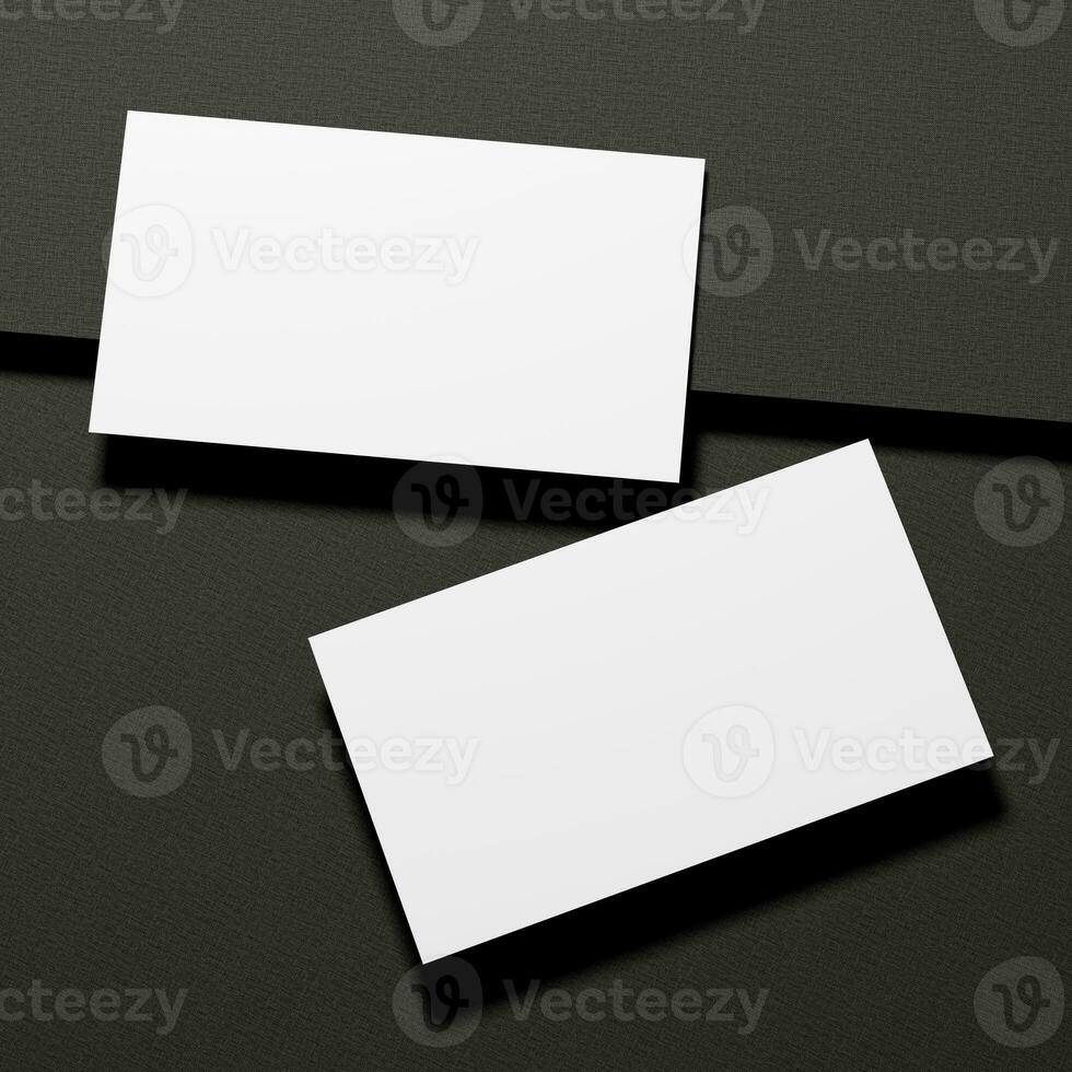 Business card on black background photo