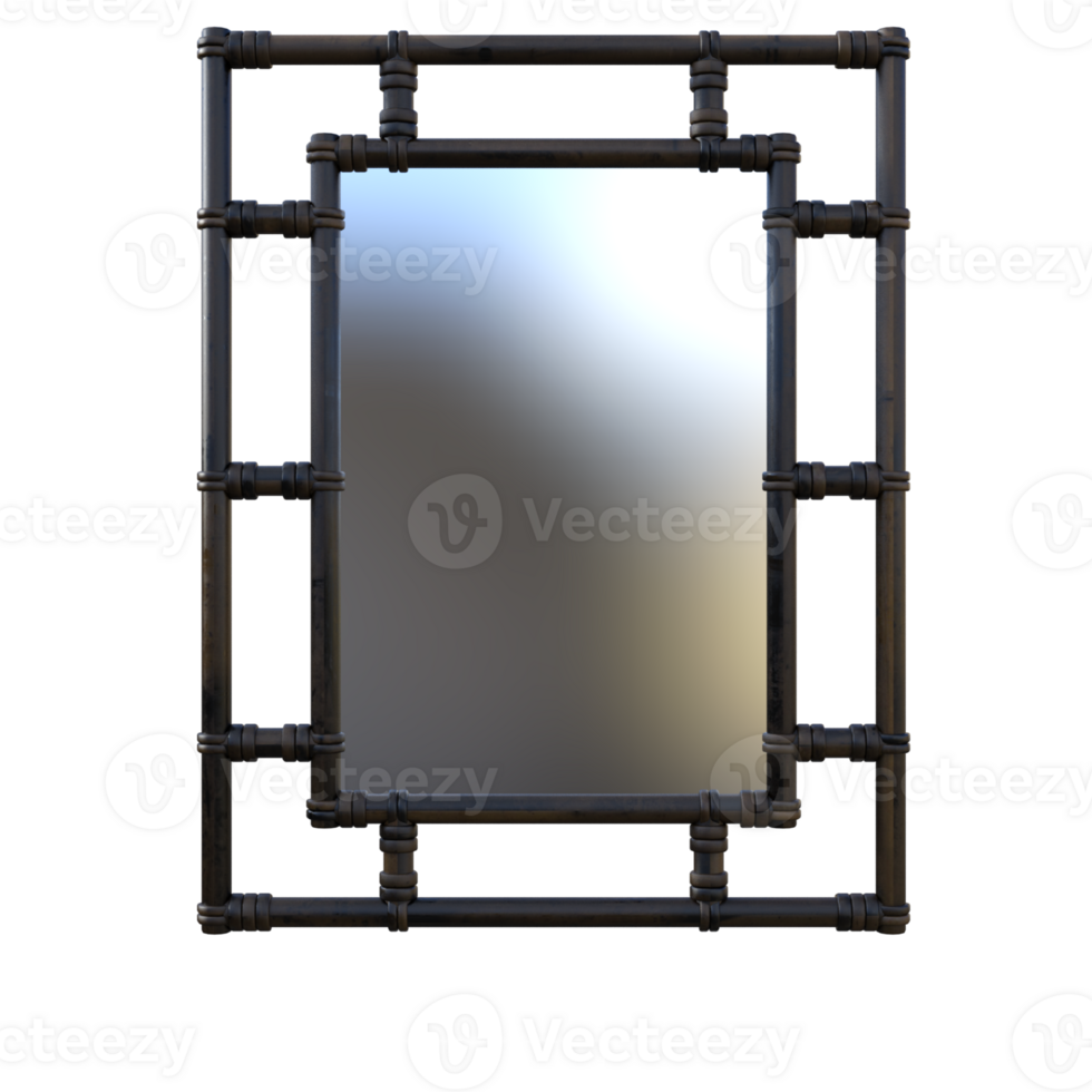Rattan mirror isolated png