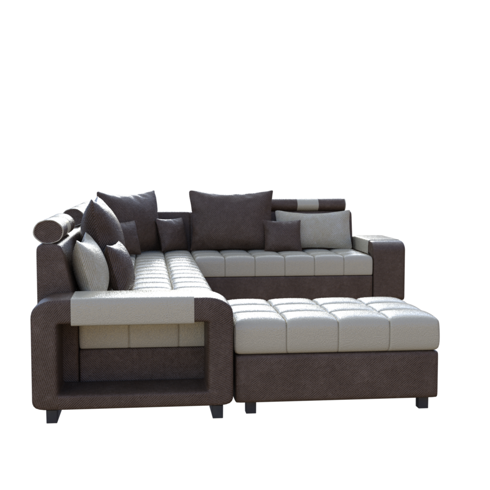 leather sofa on a transparent png