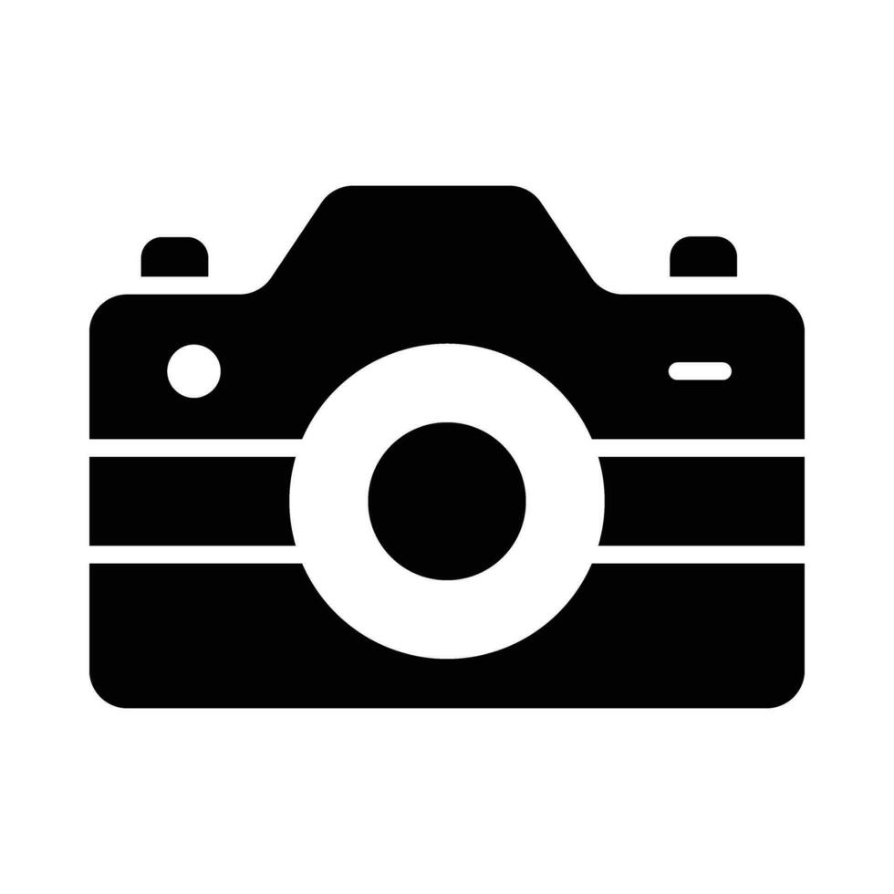 Photo Camera Glyph Icon Design vector