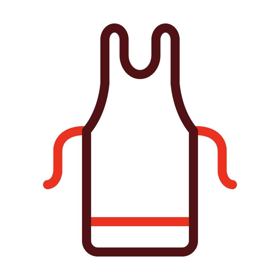 Apron Thick Line Two Colors Icon Design vector