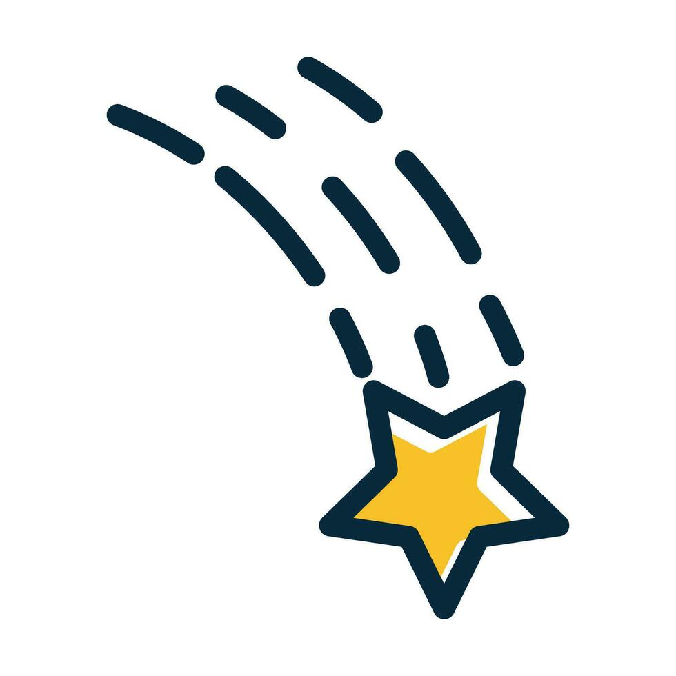 Shooting Star Vector Thick Line Filled Dark Colors