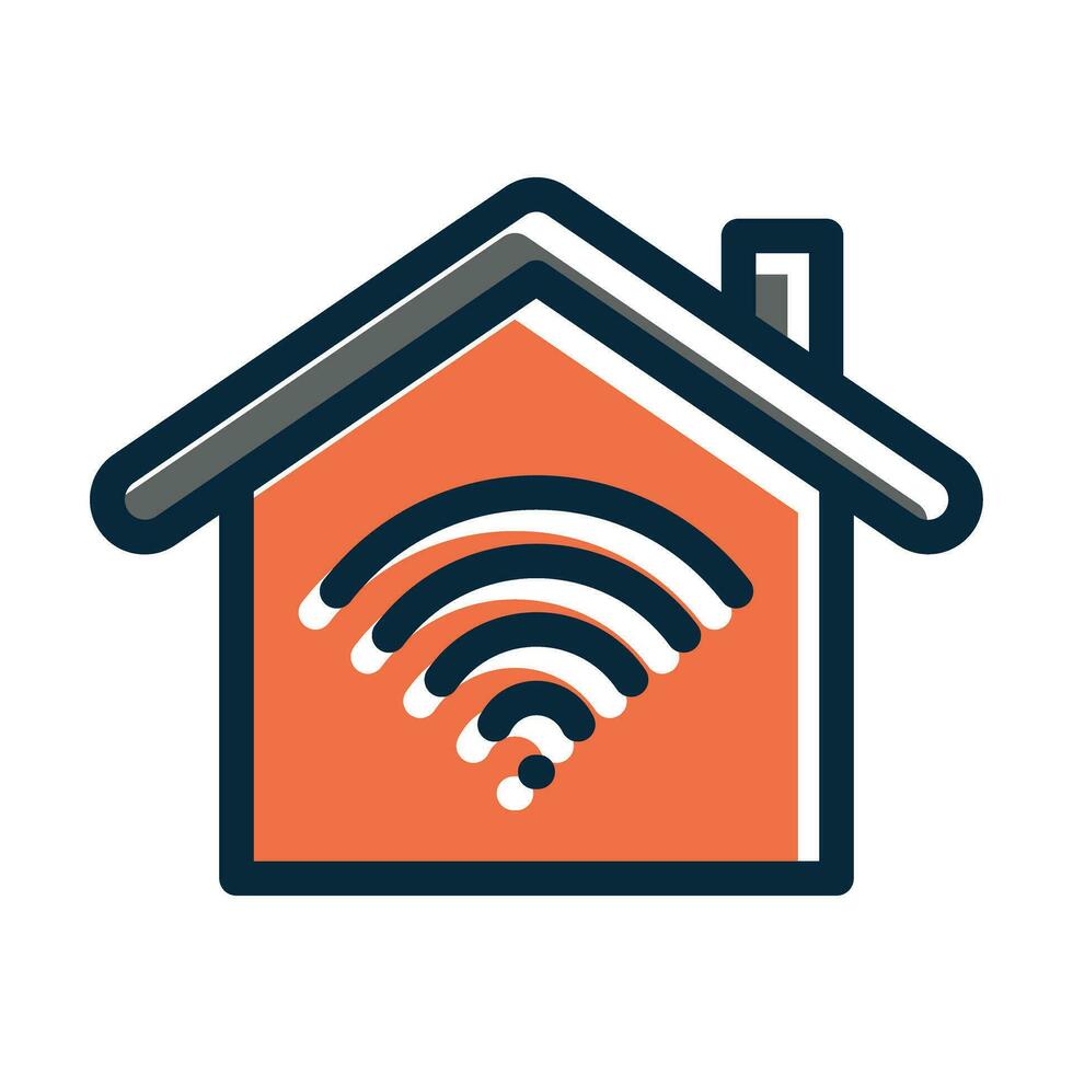Smart Home Vector Thick Line Filled Dark Colors