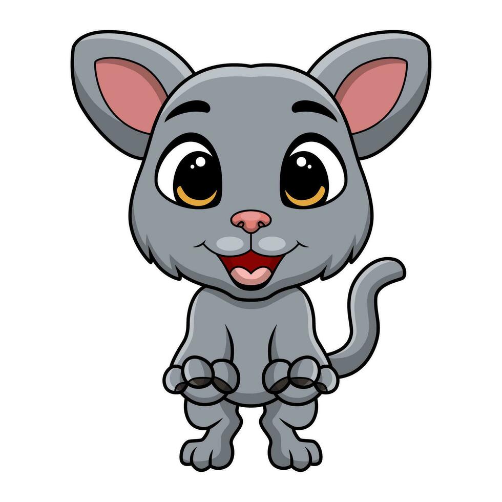 Cute cat cartoon on white background vector