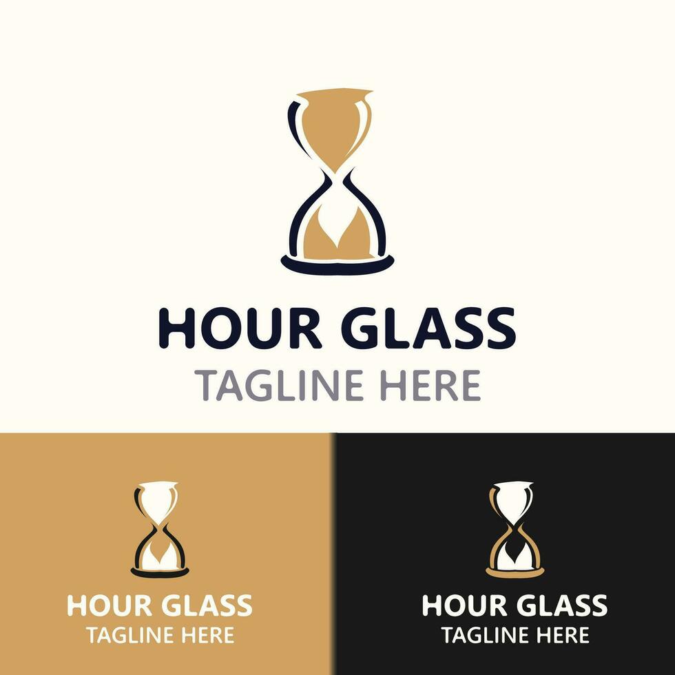 Hourglass logo ancient vintage style object design template flat vector