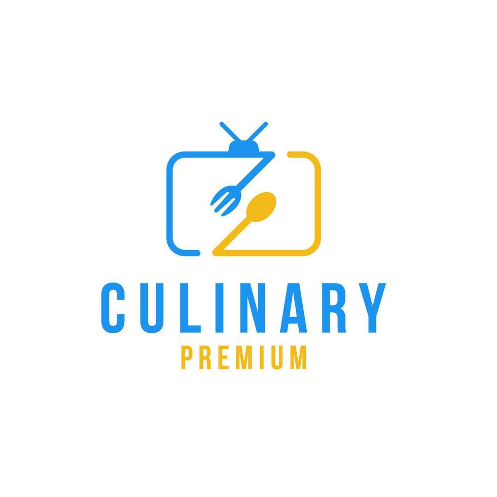 Fork Spoon Food Channel Television Logo Design Concept Vector Illustration Symbol Icon