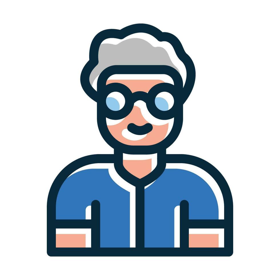 Nerd Vector Thick Line Filled Dark Colors