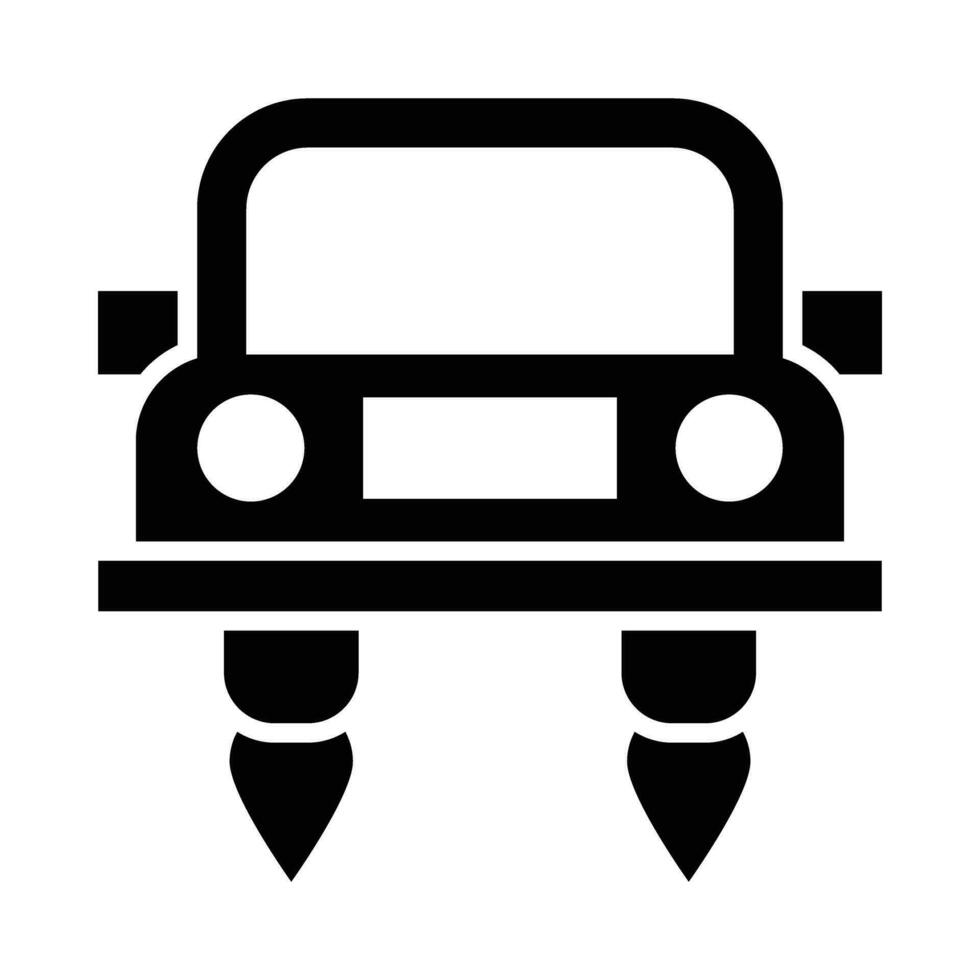 Hover Car Vector Glyph Icon For Personal And Commercial Use.