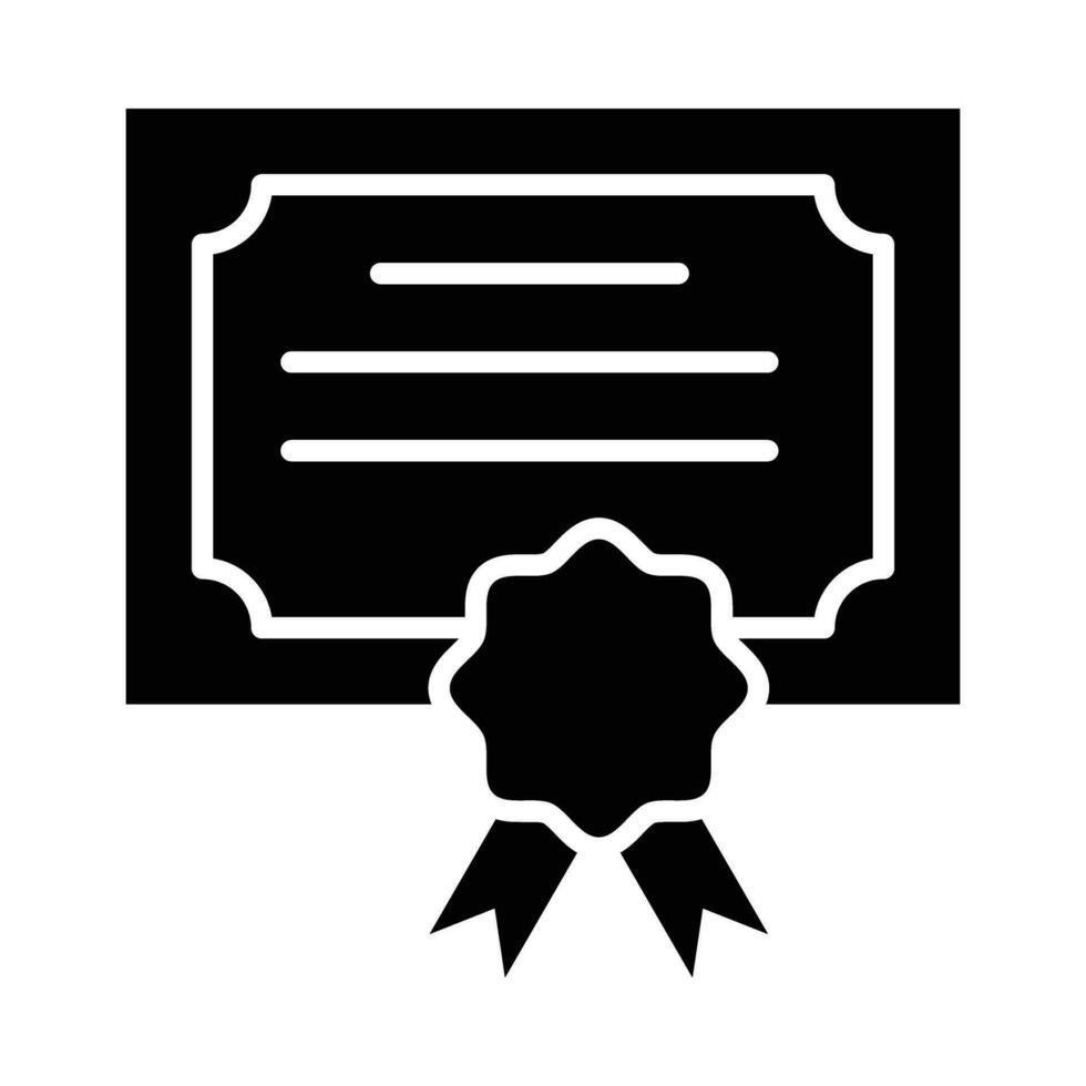 Certificate Glyph Icon Design vector
