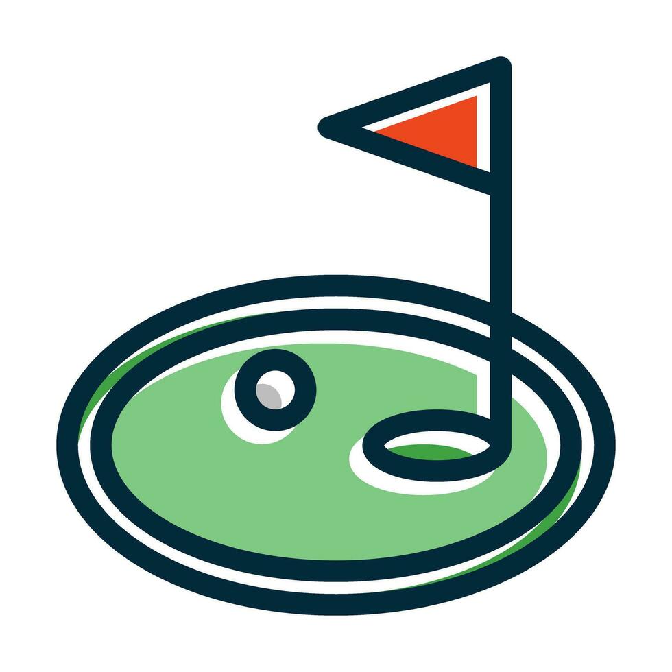 Golf Vector Thick Line Filled Dark Colors