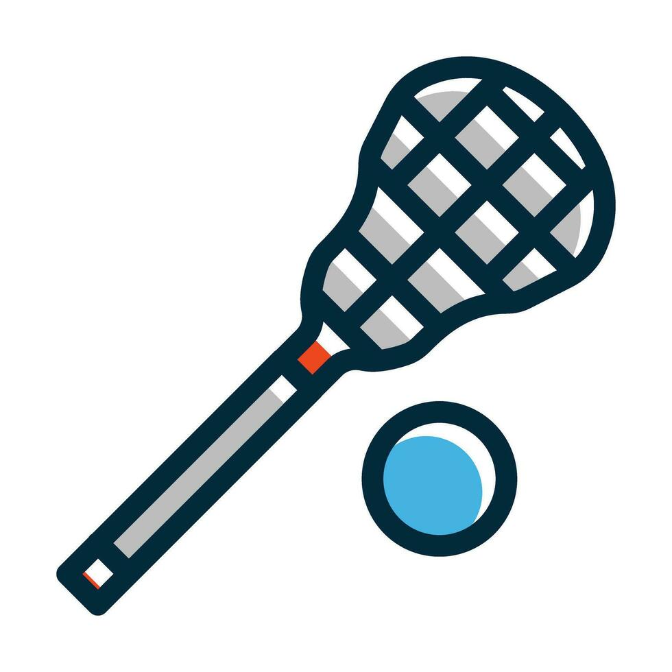Lacrosse Vector Thick Line Filled Dark Colors