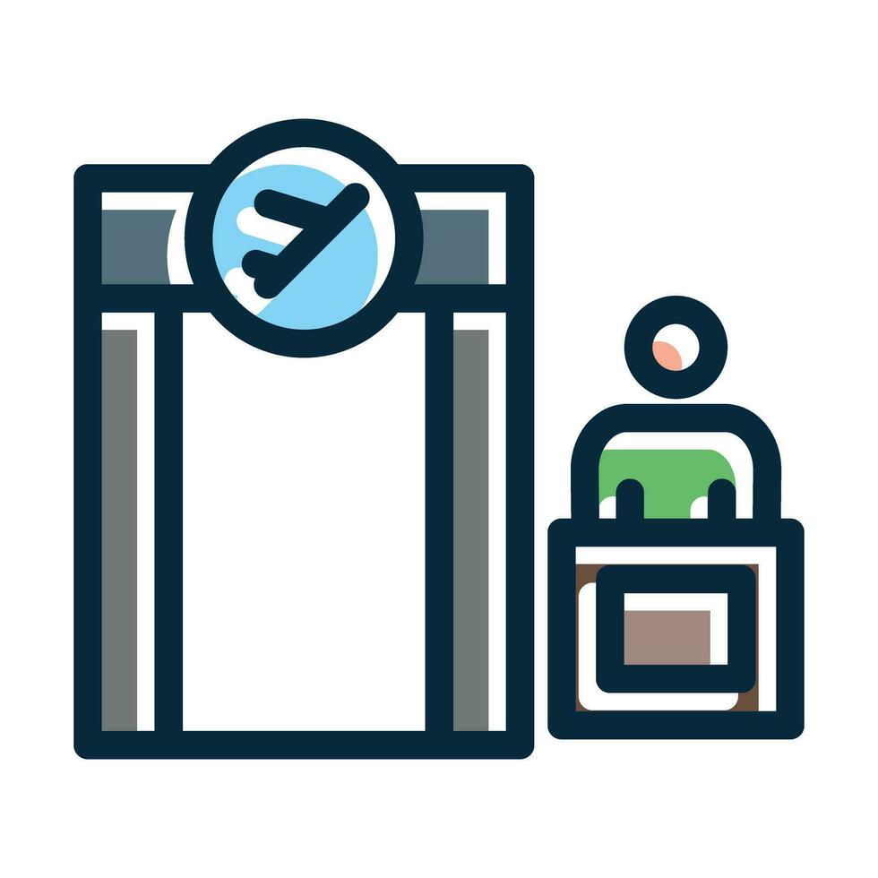 Boarding Gate Vector Thick Line Filled Dark Colors