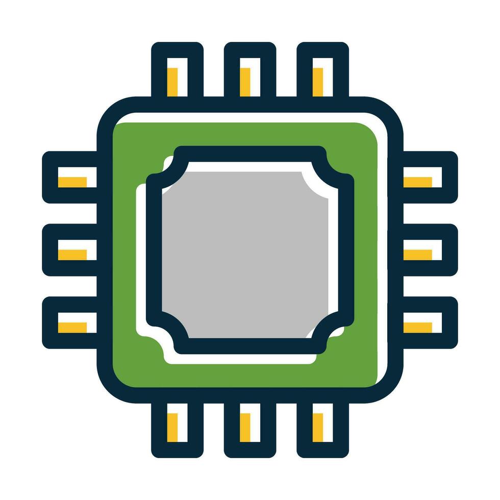 Chip Vector Thick Line Filled Dark Colors