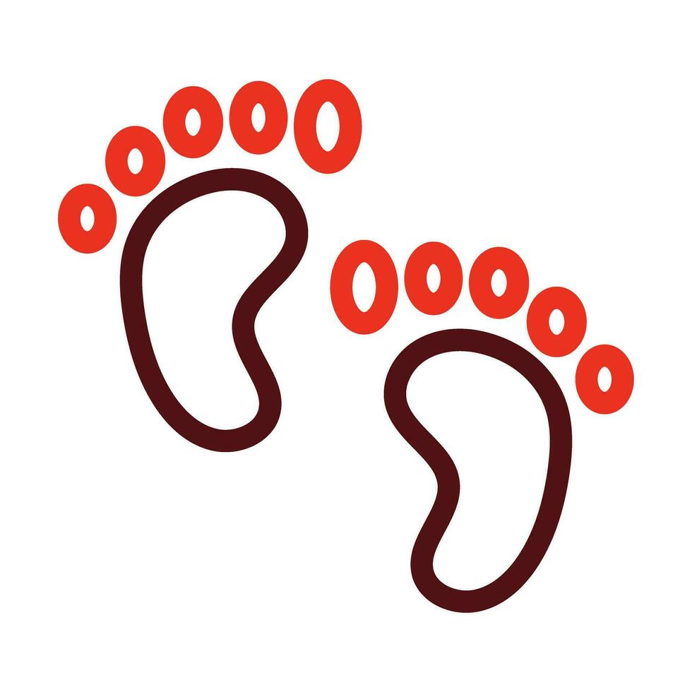 Baby Feet Thick Line Two Colors Icon Design vector